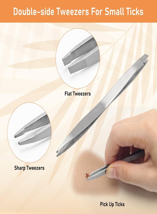 COITEK 3 in 1 Tick Remover Kit, Stainless Steel Tick Remover Tweezers Tools Set for Pet Dog, Cat, with Storage Box (Silver) - Image 4